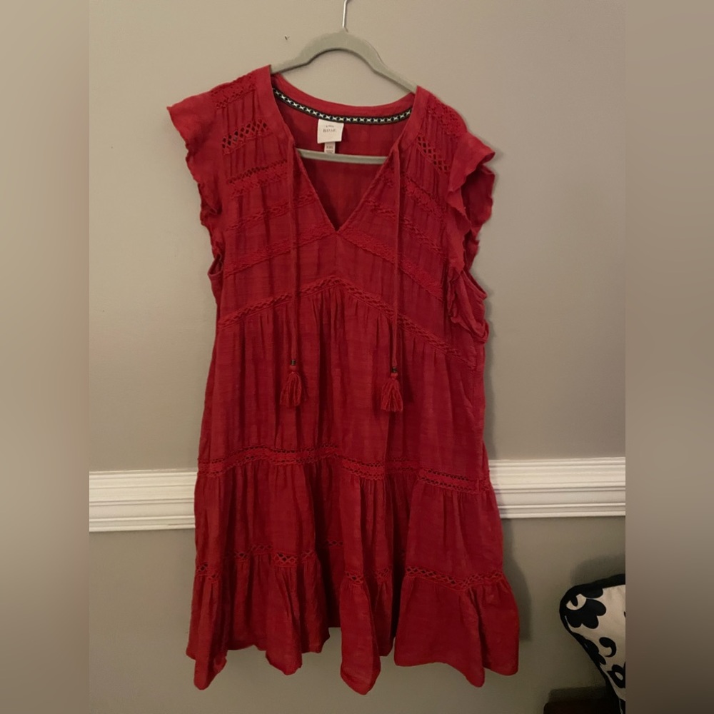 Red mini dress